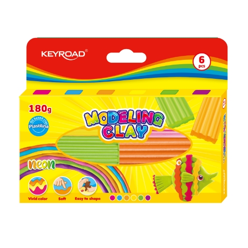 Bild von Keyroad Neonfarbene Knetmasse – 180g Schachtel mit 12 Stangen – Modell KR972526