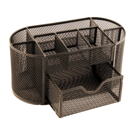 Bild von Multifunktionaler Schreibtisch-Organizer Metall + 1 Schublade - Simba Modell H9079