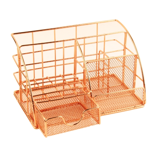 Bild von Multifunktionaler Schreibtisch-Organizer aus Metall – Goldfarbe – Modell Simba WDN1911084