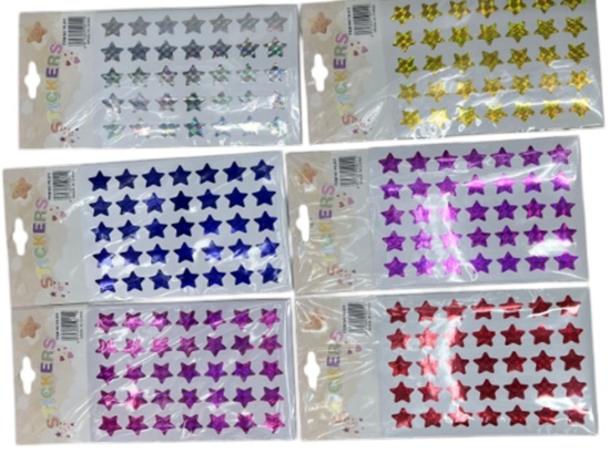 Bild von Bunte Sternaufkleber - Packung mit 5 Stück - Modell YK-011
