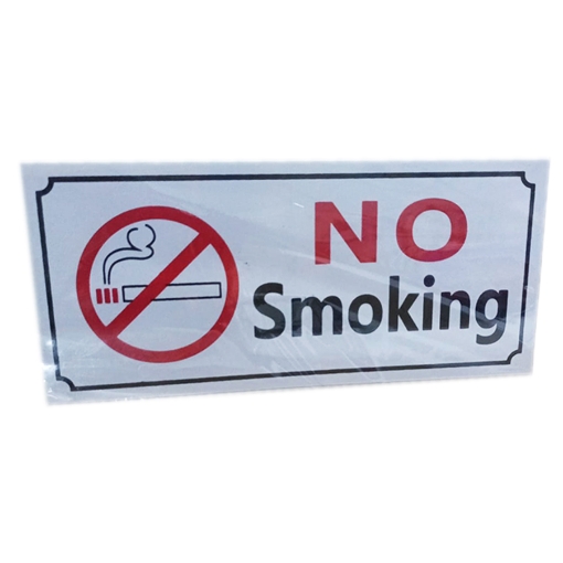 Imagen de Pegatina de instrucciones de PVC plateada "NO SMOKING" - Modelo 787-3