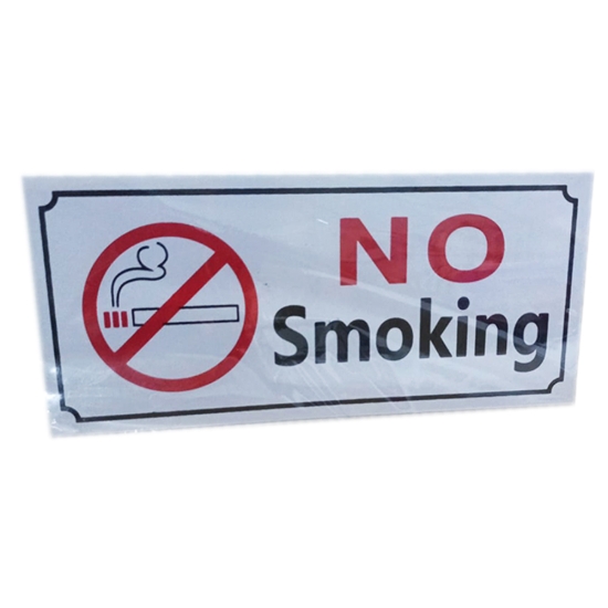 Bild von Hinweisaufkleber aus silbernem PVC „NO SMOKING“ – Modell 787-3