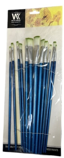 Picture of WK Flat Brush Set 12 Pieces Sizes 0 to 11 - Model A6321
