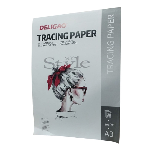 Bild von Deligao Skizzenblock Transparentpapier 25 Blatt 50g A3 – Modell 50G