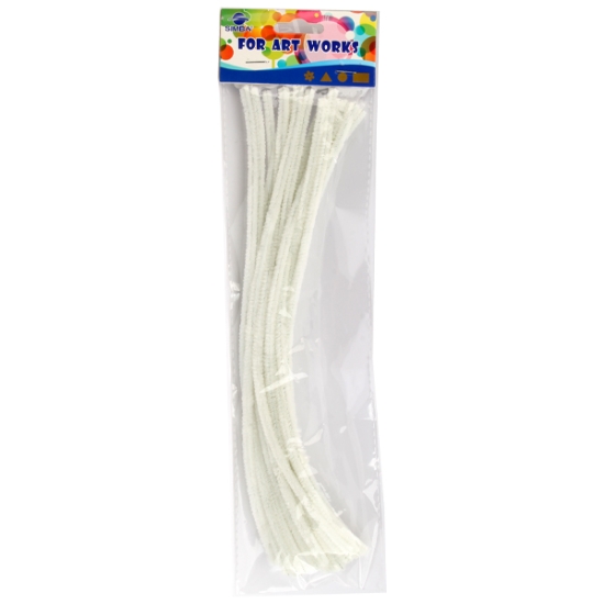 Picture of أعواد سلك مرن قطيفة - كيس 20 قطعة - لون أبيض - سيمبا موديل MT203