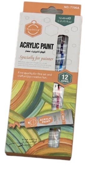 Bild von Acrylfarbe 6 ml Tuben 12 Farben - Keep Smiling Modell 7706A