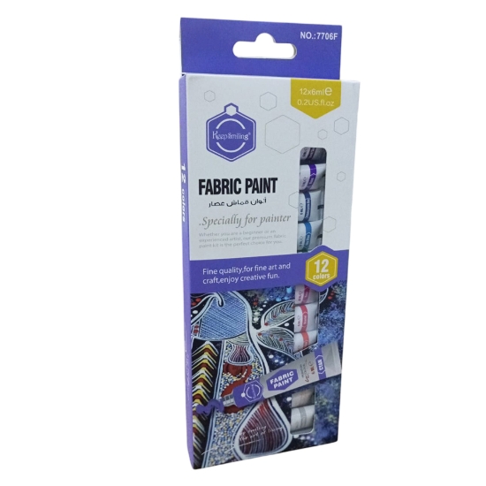 Bild von Stofffarbe 6 ml Tuben 12 Farben – Keep Smiling Modell 7706F