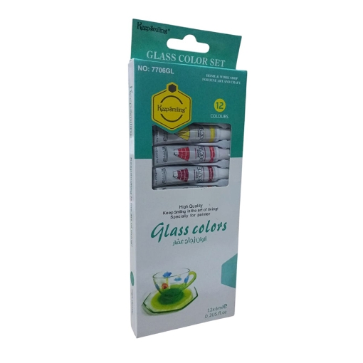 Picture of Glass Paint Colors 6 ml Tubes 12 Colors – Keep Smiling Model 7706GL