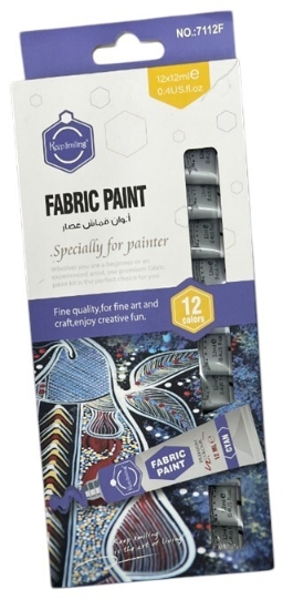 Bild von Keep Smiling Stofffarbe, 12ml Tuben, 12 Farben - Modell 7112F