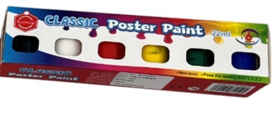 Bild von Plakatfarben-Set 6 Farben 22ml mit Pinsel – UNICERA Modell B-0002P