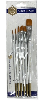 Zeige Details für 5-teiliges Pinselset zum Malen – Schräg + Rund + Katzenzunge – Keep Smiling Modell A0101 Bild von 5-teiliges Pinselset zum Malen – Schräg + Rund + Katzenzunge – Keep Smiling Modell A0101