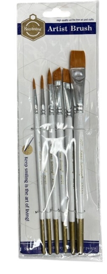 Picture of طقم فرش 5 قطعة للرسم مشطوف + مدور + لسان قطة - كيب سمايلنج موديل A0101