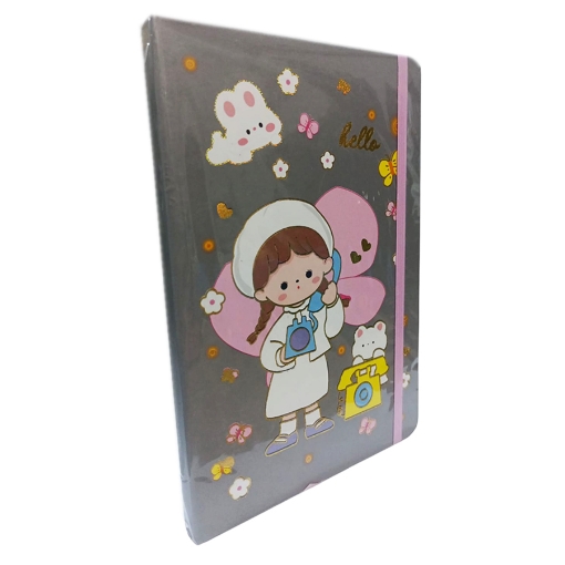 Picture of Simba Hard Cover Plastic Notebook with Pen Holder, 80 Lined Sheets, Size 14 × 21 cm - Model 5703-19