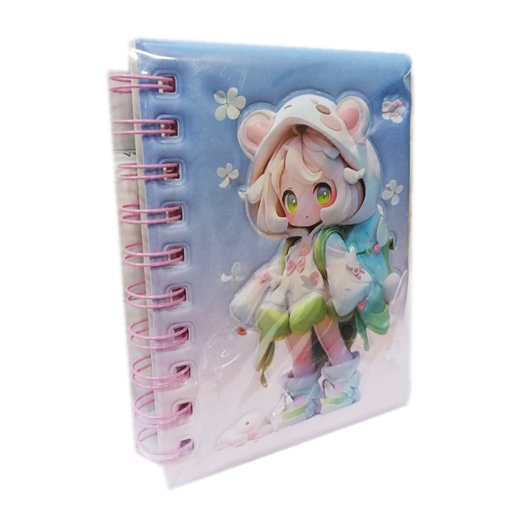 Picture of Simba Double Wire Notebook 60 Sheets, Plastic × Cardboard Cover, Size 10 × 14 cm - Model 1901-3