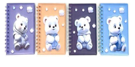 图片 Simba 双环笔记本，60 张，塑料 × 纸板封面，尺寸 12 × 18 厘米 - 型号 1902-4