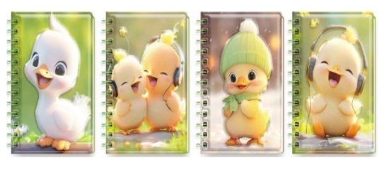 图片 Simba 双环笔记本，60 张，塑料 × 纸板封面，尺寸 12 × 18 厘米 - 型号 1902-6