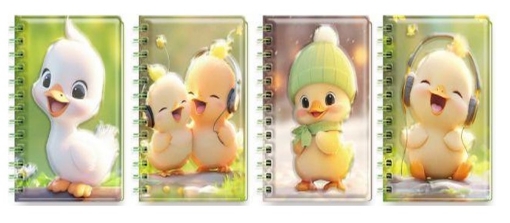 Picture of Simba Double Wire Notebook 60 Sheets, Plastic × Cardboard Cover, Size 10 × 14 cm - Model 1901-6