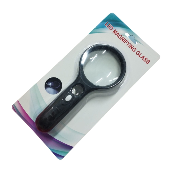 Picture of Magnifying Glass 75mm with Handle and LED Light, Card 1 Piece - Simba Model 75mm
