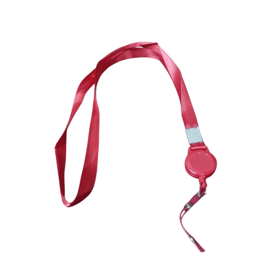图片 带塑料伸缩挂钩的姓名牌挂绳，红色 – Simba 型号 1601