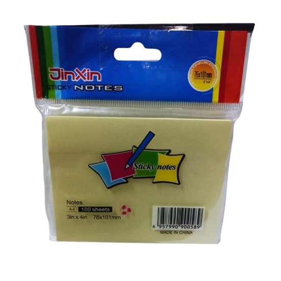 图片 便利贴 黄色纸张 76 × 101 毫米，100 张 – Jin Xin 型号 TY-8241