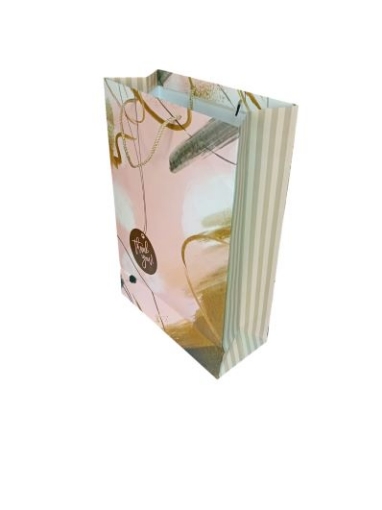 Image de Sac cadeau en carton avec motifs colorés, dimensions 34 × 15 × 49 cm
