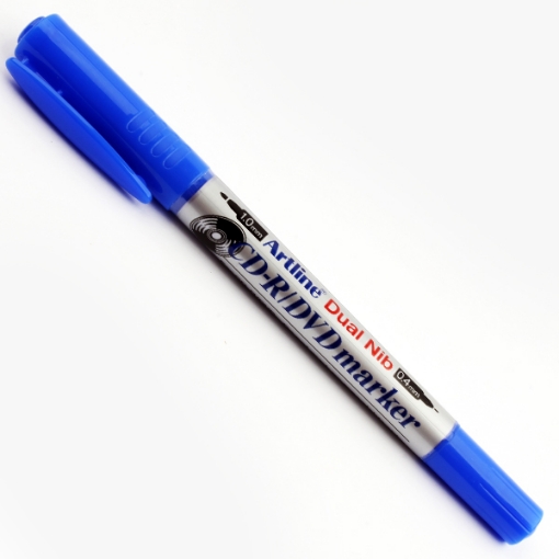 Imagen de Marcador permanente para CD, doble punta (1 mm + 0.4 mm azul) – Artline Modelo EK841T
