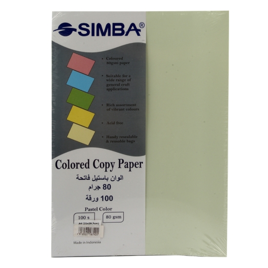 Bild von Kopierpapier-Paket in Pastellfarben 100 Blatt 80g A4 Größe – Simba