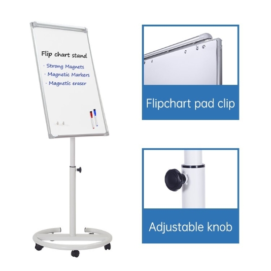 Image de Tableau à feuilles mobiles Simba XMS-FCG/A avec support et base à cinq pieds, format 70 × 100 cm