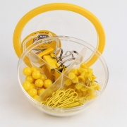 Picture of Mas 622 - 623 Plastic Pin Box with 4 Compartments (Push Pin + Round Pin + Bulldog Clip + Binder Clip)