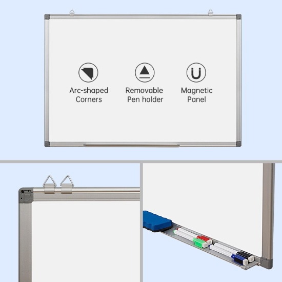 Image de Tableau blanc magnétique avec support en carton renforcé et porte-stylo, format 20 × 30 cm – Simba modèle WB3020