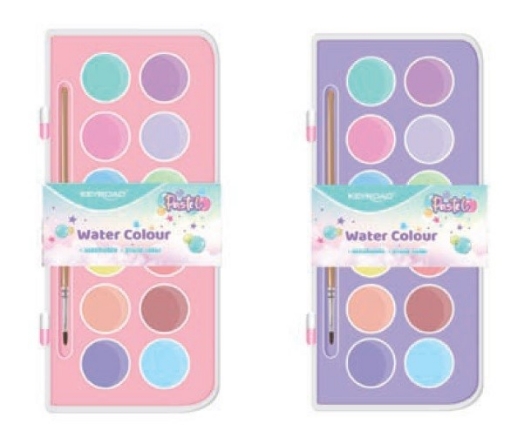 Picture of Keyroad 12-color watercolor cakes with brush – model KR972426