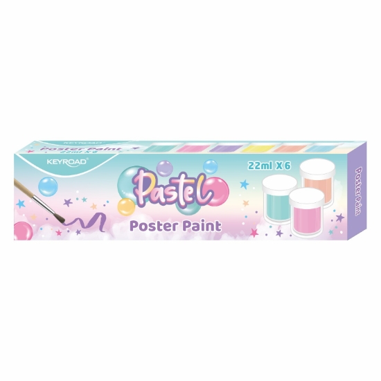 Bild von Keyroad Pastellplakatfarben, 6 Farben je 22ml – Modell KR972427