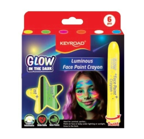 Picture of Keyroad face paint, 6 fluorescent gel colors – model KR973287