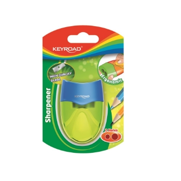 Show details for Plastic Pencil Sharpener 2 Holes with Reservoir, Card 1 Piece – Keyroad Model KR971686 Picture of Plastic Pencil Sharpener 2 Holes with Reservoir, Card 1 Piece – Keyroad Model KR971686