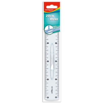 Show details for Transparent plastic ruler 20 cm with handle – Keyroad Model KR971059-20 Picture of Transparent plastic ruler 20 cm with handle – Keyroad Model KR971059-20