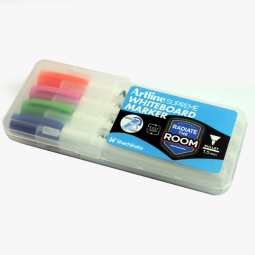 Bild von Set mit 4 Whiteboard-Markern mit Heller Rundspitze – Artline Supreme Modell EPF-507