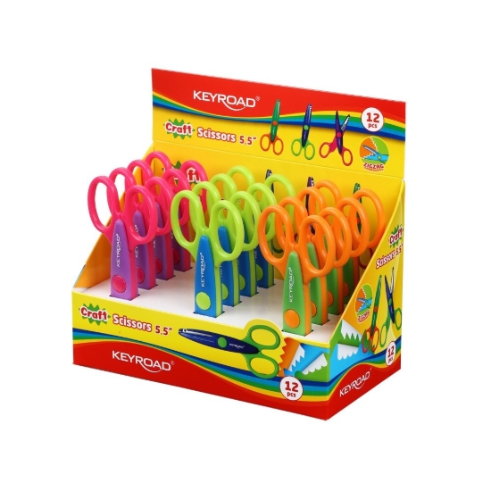 Bild von Keyroad Bunte Kinderschere, Zickzack-Kante, 5,5 cm – Modell KR972142