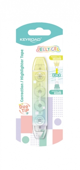 图片 Keyroad 修正带 5 毫米 × 5 米 + 荧光笔 5 毫米  × 4.5 米 2 合 1，卡装 1 件 – 型号 KR973299
