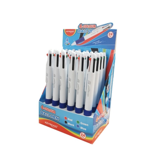 Image de Stylo Bille à Glissière 4 Couleurs – Modèle Keyroad KR972313