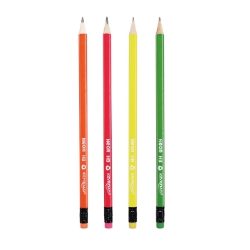 Show details for Graphite Pencil HB with Eraser, Neon Colors - Keyroad Model KR972510 Picture of Graphite Pencil HB with Eraser, Neon Colors - Keyroad Model KR972510