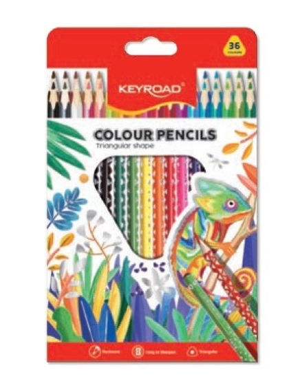 Picture of طقم ألوان خشب طبي مثلث 36 لون - كي رود موديل KR972503