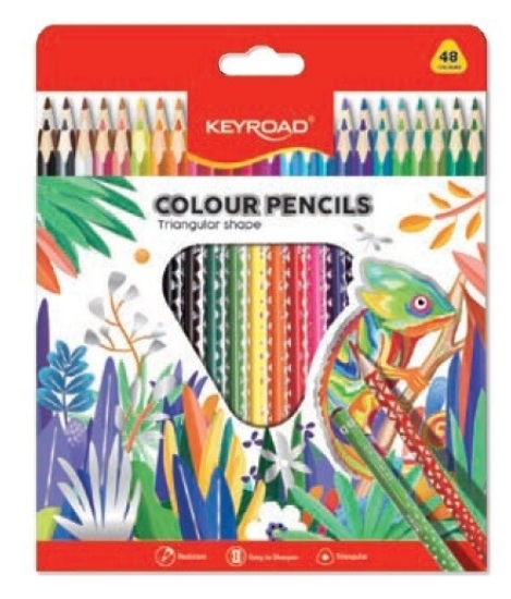 Picture of طقم ألوان خشب طبي مثلث 48 لون - كى رود موديل KR972504