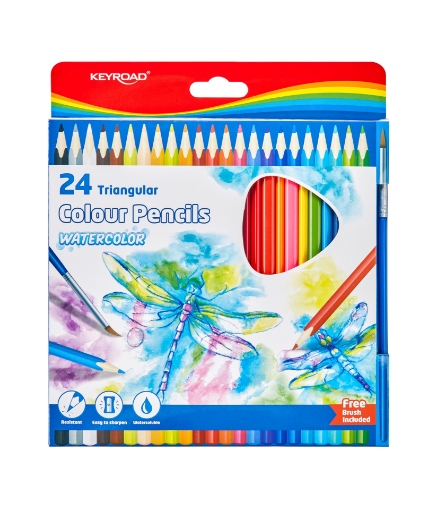 Picture of طقم ألوان خشب مائية اكوا ڤان 24 لون + فرشاة 0.3 مم - كي رود موديل KR972680