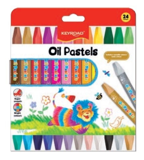 图片 Keyroad 油画棒蜡笔套装，24 色，六角形，型号 KR972140