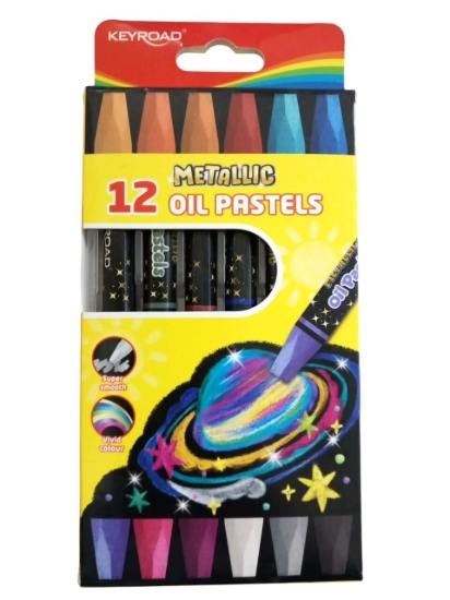 图片 Keyroad 金属色油画棒套装，12 色，六角形，型号 KR973158