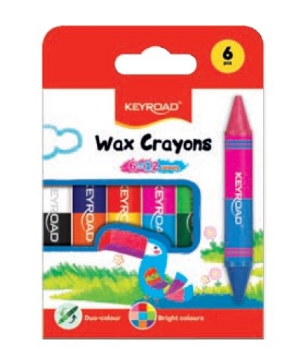 Imagen de Set de Crayones de Cera Duo Keyroad, 6 Crayones de Doble Punta, Modelo KR972803
