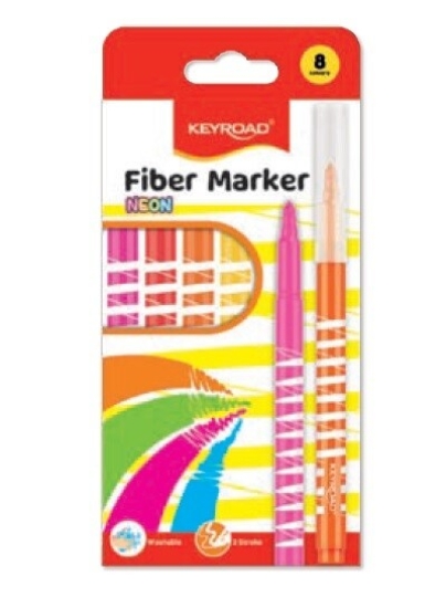 Bild von Keyroad Neon-Fasermaler-Set, 8 Farben, Modell KR971875