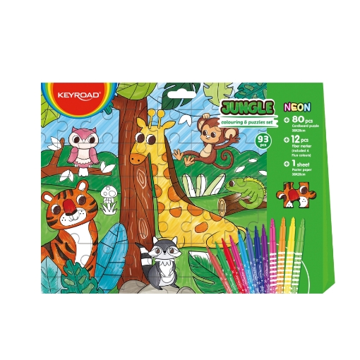 Bild von Dschungel-Malpuzzle Spiel 93 Teile - Keyroad Modell KR973002