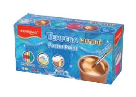 Bild von Keyroad Plakatfarben-Set 6 Metallic-Tempera-Farben 25 ml Modell KR972983