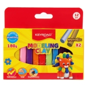 Bild von Keyroad Farbige Knetmasse – 180g Schachtel mit 12 Stangen – Enthält Silber und Gold – Modell KR972233